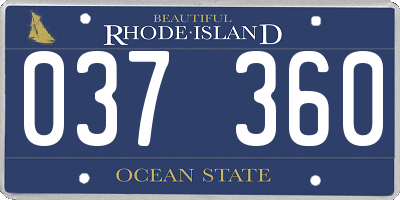 RI license plate 037360