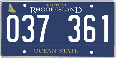 RI license plate 037361