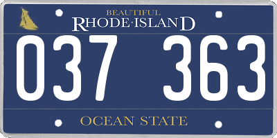 RI license plate 037363