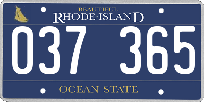 RI license plate 037365