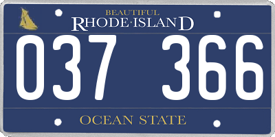 RI license plate 037366