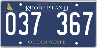 RI license plate 037367