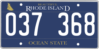 RI license plate 037368
