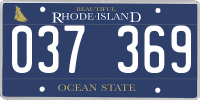 RI license plate 037369