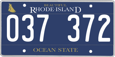 RI license plate 037372
