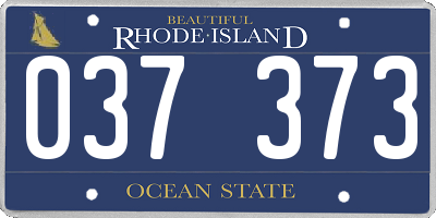 RI license plate 037373