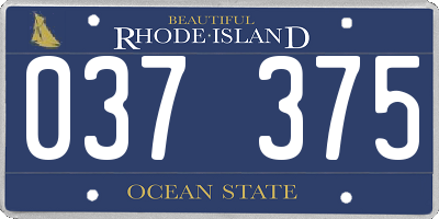 RI license plate 037375