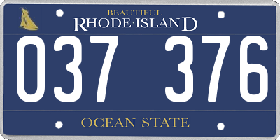 RI license plate 037376