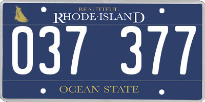 RI license plate 037377