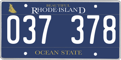 RI license plate 037378