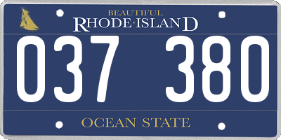 RI license plate 037380