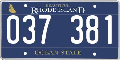 RI license plate 037381
