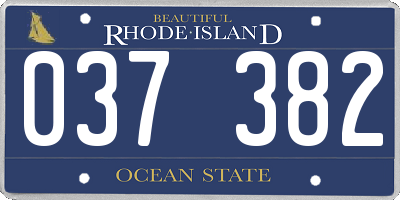 RI license plate 037382