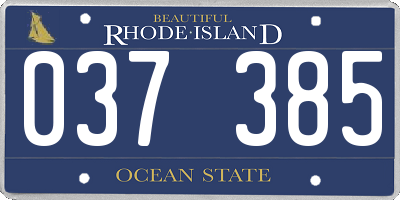 RI license plate 037385