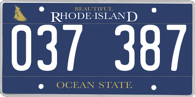 RI license plate 037387