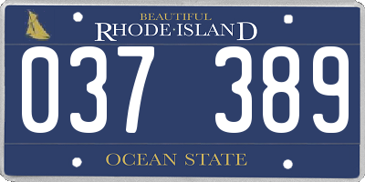 RI license plate 037389