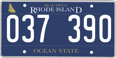 RI license plate 037390