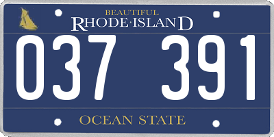 RI license plate 037391