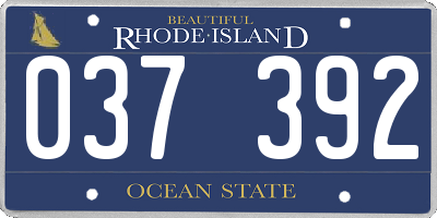 RI license plate 037392