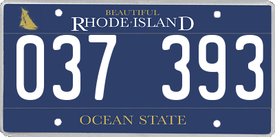 RI license plate 037393