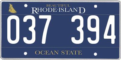 RI license plate 037394