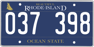 RI license plate 037398