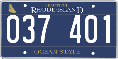 RI license plate 037401