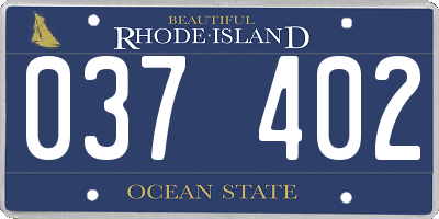 RI license plate 037402