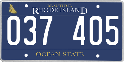 RI license plate 037405