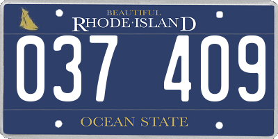 RI license plate 037409
