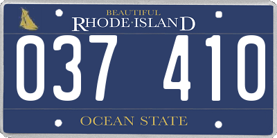 RI license plate 037410