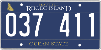 RI license plate 037411
