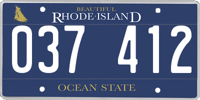RI license plate 037412