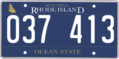 RI license plate 037413