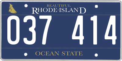 RI license plate 037414