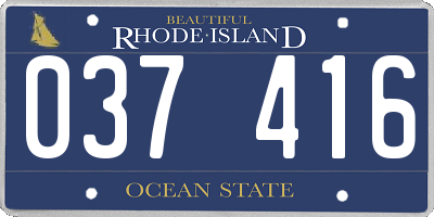 RI license plate 037416