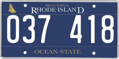 RI license plate 037418