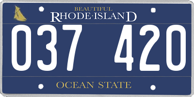 RI license plate 037420
