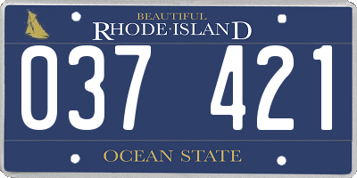 RI license plate 037421