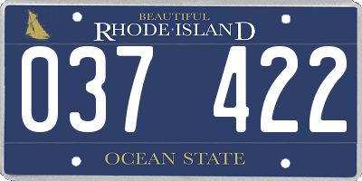 RI license plate 037422