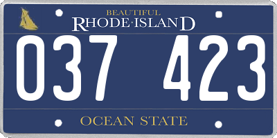 RI license plate 037423