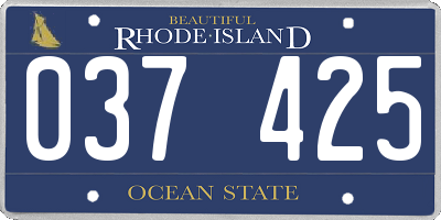 RI license plate 037425