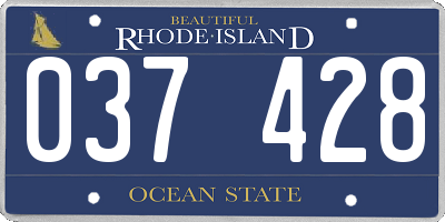 RI license plate 037428