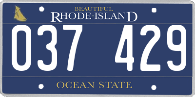 RI license plate 037429