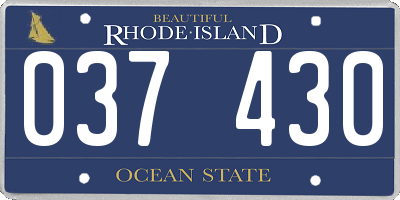 RI license plate 037430