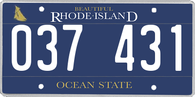 RI license plate 037431