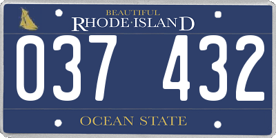 RI license plate 037432
