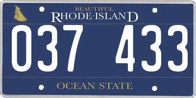 RI license plate 037433