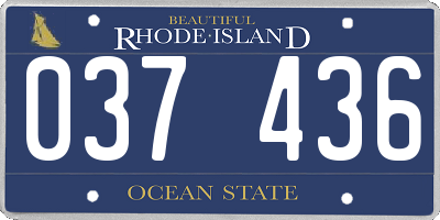 RI license plate 037436
