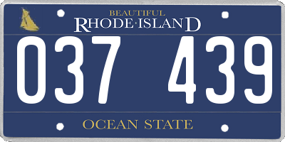 RI license plate 037439